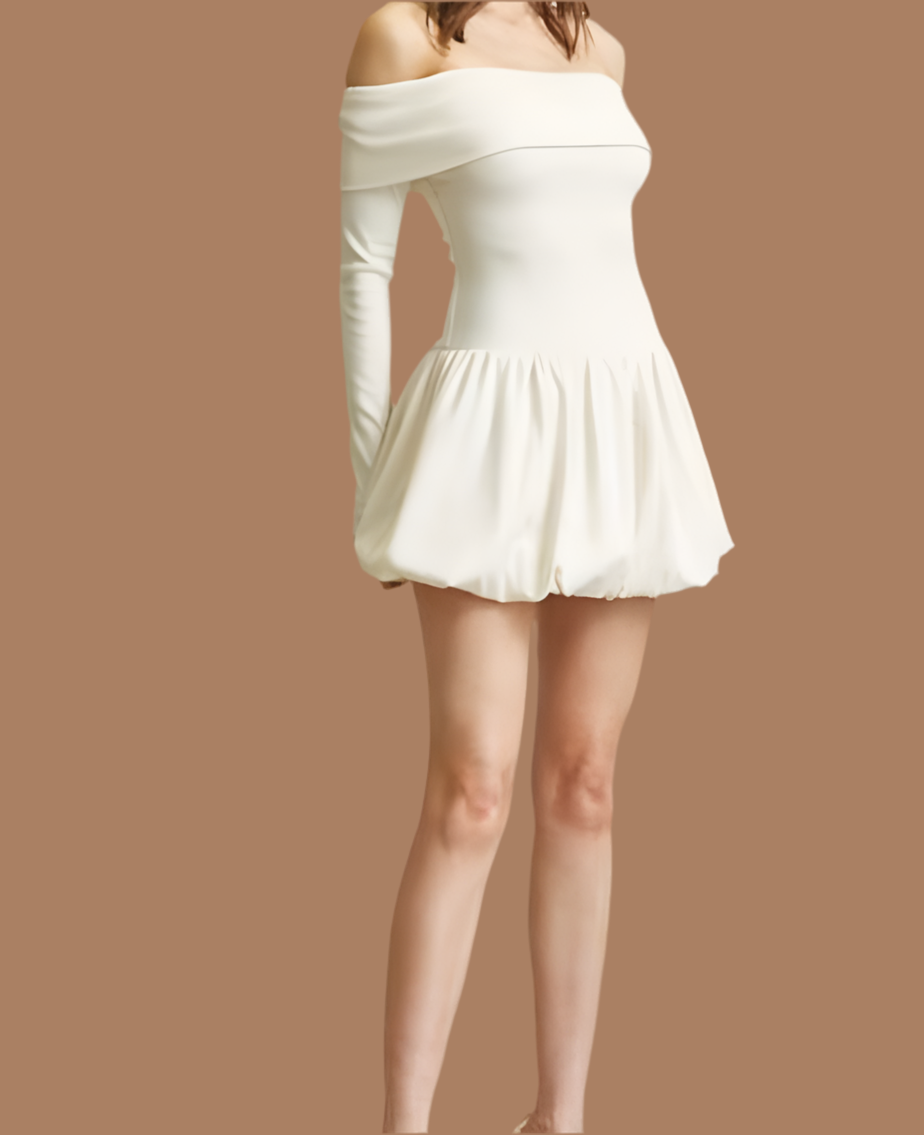 Amour creme long sleeve puff