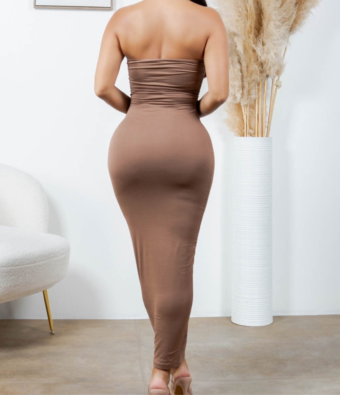 Lilly mocha long dress