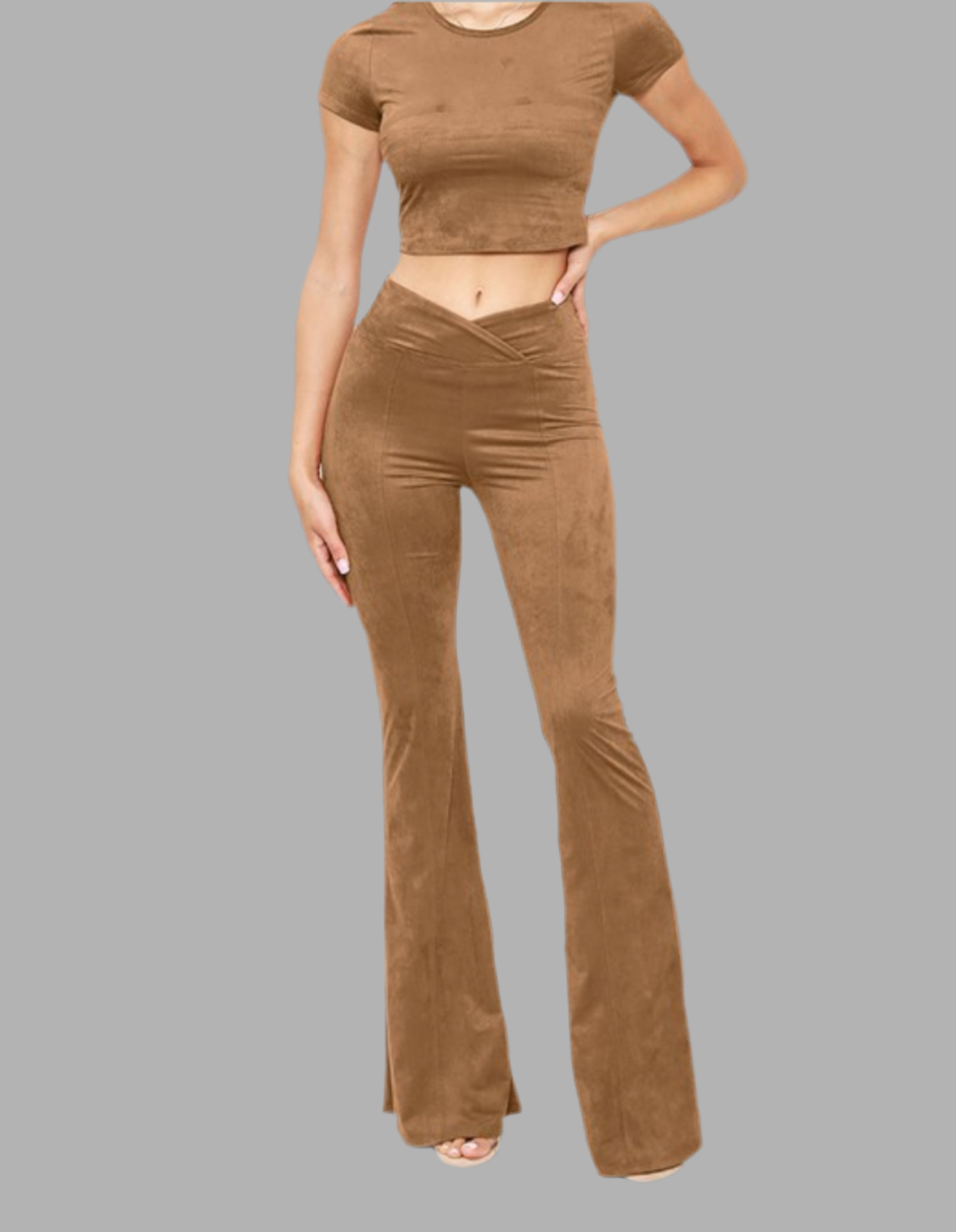 Luxe V suede two piece set