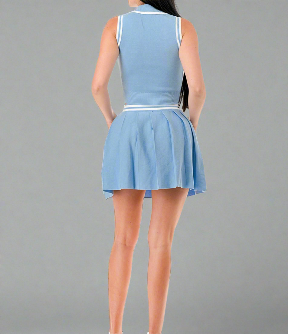 Sofi baby blue/white set