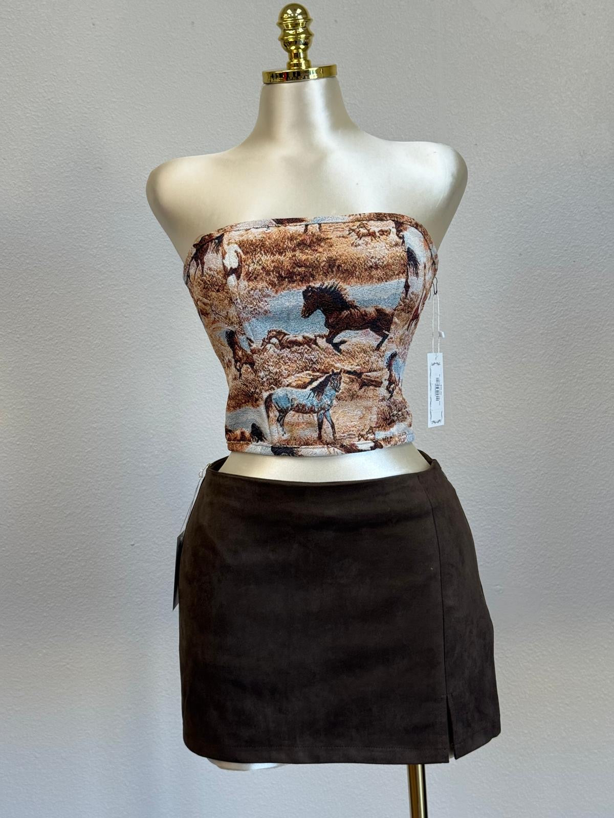 Lexi brown skirt with short